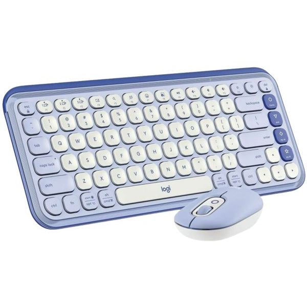 LOGITECH POP ICON COMBO KEYBOARD & MOUSE in LILAC/OFF-WHITE - ONLINE ONLY